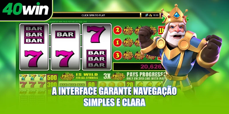 A interface garante navegação simples e clara